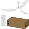 Philips Fixed Blade Ventilatore da soffitto con Luce, 3 pale, 132cm, Luce LED da 28W, motore DC, 3 temperature di colore (3000 K, 4300 K, 6500 K), dimmerabile, telecomando incluso
