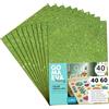 m-office Fogli di Gomma Eva Colorata Glitterata, Gomma Crepla per Scrapbooking, Scuola, Cartoncini Creativi, Lavoretti, Torte Scenografiche, Scuola o Progetti Artistici 40x60cm (Verde chiaro, 40uds)