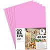 m-office Fogli di Gomma Eva Colorata, Gomma Crepla per Scrapbooking, Scuola, Cartoncini Creativi, Lavoretti, Torte Scenografiche, Scuola o Progetti Artistici 40x60cm (Rosa, 5 uds)