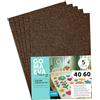 m-office Fogli di Gomma Eva Colorata Glitterata, Gomma Crepla per Scrapbooking, Scuola, Cartoncini Creativi, Lavoretti, Torte Scenografiche, Scuola o Progetti Artistici 40x60cm (Marrone scuro, 5uds)