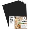 m-office Fogli di Gomma Eva Colorata, Gomma Crepla per Scrapbooking, Scuola, Cartoncini Creativi, Lavoretti, Torte Scenografiche, Scuola o Progetti Artistici 40x60cm (Nero, 5 uds)