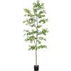Zstar Albero di Schefflera artificiale, 210 cm, grandi alberi artificiali con tofp per interni, grandi piante artificiali Schefflera, con tronco naturale, foglie realistiche, per casa, ufficio,