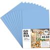 m-office Fogli di Gomma Eva Colorata, Gomma Crepla per Scrapbooking, Scuola, Cartoncini Creativi, Lavoretti, Torte Scenografiche, Scuola o Progetti Artistici 40x60cm (Azzurro cielo, 40 uds)