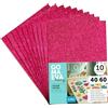 m-office Fogli di Gomma Eva Colorata Glitterata, Gomma Crepla per Scrapbooking, Scuola, Cartoncini Creativi, Lavoretti, Torte Scenografiche, Scuola o Progetti Artistici 40x60cm (Fucsia, 10uds)