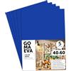 m-office Fogli di Gomma Eva Colorata, Gomma Crepla per Scrapbooking, Scuola, Cartoncini Creativi, Lavoretti, Torte Scenografiche, Scuola o Progetti Artistici 40x60cm (Blu, 5 uds)