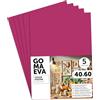 m-office Fogli di Gomma Eva Colorata, Gomma Crepla per Scrapbooking, Scuola, Cartoncini Creativi, Lavoretti, Torte Scenografiche, Scuola o Progetti Artistici 40x60cm (Fucsia, 5 uds)