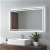 EMKE Specchio da bagno con illuminazione, 100 x 60 cm, specchio da bagno con interruttore a levetta + antiappannamento+2 colori della luce: bianco caldo/bianco freddo, orizzontale/verticale, a