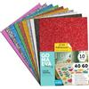 m-office Fogli di Gomma Eva Colorata Glitterata, Gomma Crepla per Scrapbooking, Scuola, Cartoncini Creativi, Lavoretti, Torte Scenografiche, Scuola o Artistici 40x60cm (Assortimento adesivi, 10uds)