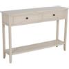 DRW Consolle Mobile Tavolo d'ingresso con 2 cassetti in Legno Beige, Medidas: 110x28x75cm