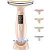 shisoutek Massaggiatore Viso Lifting Elettrico Antirughe: Dispositivo di Bellezza a 5℃ del Freddo e 45℃ Terapia del Caldo - Face Massager con 6 Modi 4 LED - EMS Lifting Gua Sha Massaggio Rassodante Collo Viso