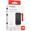VERBATIM SSD Portatile Pocket USB 3.2 GEN 2 - 1 TB - Nero/Rosso -Verbatim - 32192