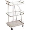 HAKU Carrello di Servizio grigio cashmere, Metallo, Vetro di sicurezza 5 mm - Dim: L 35 x A 79 x P 45 cm, Stile: Moderno