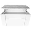 mattfy caffè e tè sollevabile, tavolino da Salotto o Sala da Pranzo, Dimensioni: 90 cm (Larghezza) x 50 cm (profondità) x 46 (Altezza), Legno Melamina, Bianco-Cemento, 90 x 50 x 46/57 cm