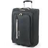 Pierre Cardin Cion CL610M - Valigia con lati morbidi e ruote resistenti testate contro lo stress, con maniglia telescopica e cinghie di imballaggio, Nero e grigio., S, S: 56 x 36 x 24 cm