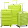 RONCATO B-FLYING Set 3 valigie trolley Grande Medio e Cabina Espandibili 4 Ruote, Rigidi con Chiusura TSA - Cyber Lime