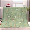 XCQHZYQ Coperta Plaid in Flanella di Pile Fiori Viti E Verde Chiaro 200x200 cm Super Morbida e Calda Coperta in Microfibra Letto Matrimoniale Singolo, Coperte per Bambina Bambino Regalo