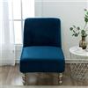 Highdi Fodera Copripoltrona Senza Braccioli Elasticizzato, Velluto Copridivano Coprisedie Accent con Schienale 1 Posto Lavabile Removibile Coprisedia per Sala da Pranzo Soggiorno (Blu Pavone)