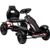 HOMCOM Go Kart a Pedali in PP e Metallo con Freno a Mano e Retromarcia Nero