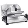 TOKASS Affettatrice Elettrica Multiuso,Acciaio Inossidabile,Robot da Cucina Regolabile,Affetta Salsicce,Taglia Pane,Taglia Prosciutto,Coltello Elettrico per Carne e Formaggio argento (Argento)