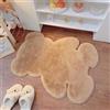 zhxinashu Tappeto Salotto a Forma di Orso, Tappeto Camera Morbido, Moquette in Pelliccia Sintetica, Zerbino Pelo Lungo per Sedia Divano Stuoia(Marrone, 75 x 105)