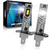 NOVSIGHT Lampadine H1 LED - 24000LM 60W H1 Lampadina per fari, Dimensioni Mini 1:1，6500K bianco 12V Luce con ventola, Plug and Play, IP68 impermeabile, Confezione da 2