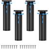 Kolamom Set di 4 piedini per mobili regolabili in altezza, in PVC, 15-17 cm, rotondi, nero, portata fino a 200 kg, gambe universali per divano, tavolino da caffè, mobile TV e armadietto da bagno