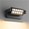 Aipsun 24W LED applique da esterno per interni, lampada da esterno a parete con pannello orientabile a 350° Applique da esterna per garage terrazza balcone, IP65, Nero, 1500 lumen, 3000K