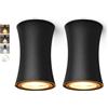 YindaLux Faretto da soffitto LED Dimmerabile Nero, 5W 550LM Faretti LED Soffitto Con Modulo LED 230V Incluso, 3000K/4000K/6500K Faretto LED Interno, Ø64×100mm Alluminio Faretti Soffitto 2 Pezzi