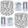 SUNNOW 2 Pezzi Stringa Luci LED - 10M/33FT Catene Luminose 100LED Luci Natalizie Batteria Impermeabile IP65, Esterno/Interni Lucine Decorative per Balcone Giardino Feste Natale