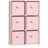 SONGMICS Scaffale Componibile a Cubi con Scatole Portaoggetti di Tessuto, Armadio Modulare a 6 Scomparti, Personalizzabile, Espandibile, Salvaspazio, Camera da Letto, Rosa Gelatina LPC062R01