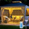RJEDL Solare Tenda Luminosa Natale Esterno, 3x3M 300 LED Luci di Natale Tenda USB-Power, IP65 Impermeabile Con Telecomando Timer e Funzioni di Memoria