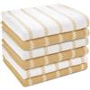 LANE LINEN Strofinacci da cucina in 100% cotone, ultra morbidi, assorbenti, ad asciugatura rapida, set di strofinacci a spina di pesce, 33 x 33 cm, confezione da 6, colore beige