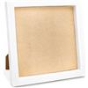 FuninCrea Cornice portafoto formato A4, 7 pollici, piccola cornice portafoto in legno, rotonda/quadrata, formato A4, colore bianco, con supporto per lavori fotografici, foto, poster (bianco, quadrato)