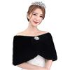 FakeFace Donne Inverno Matrimonio Sposa Abito Da Damigella D'Onore Stile Classico Pelliccia Pelliccia Scialle Scialle Avvolgere Capo Giacca Da Sposa Stola Tippet Abito Da Sera Scialle Shrug Giacca Cappotti,