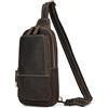 newsbirds Borse Petto Borsa Crossbody Pelle Zaino Spalla Monospalla Pelle Marsupio Zainetto Piccolo Sling Bag Borsello a Tracolla per Uomo Viaggio Trekking Camminare, 9338 Marrone Scuro