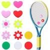 HJZHII 12 smorzatori per racchette da tennis, in silicone, antivibrazioni a forma di cuore, fiore e forma rotonda, accessori per racchette da tennis carini