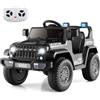 COSTWAY 12V Auto Elettrica per Bambini, Macchina Eletrrica con Doppio Motore Musica Clacson Luci LED USB, 3 Velocità 2-5 km/h, 2 Motori, Regalo per Bambini 3-8 Anni (Nero)
