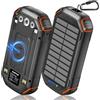 WASTDE Power Bank Wireless Solar 26800mAh con 3 Cavi, Solar Powerbank USB-C 15W Ricarica Rapida 4 Uscite 3 Ingressi per Telefono Cellulare Caricatore Solare Esterno Batteria con Torcia