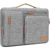 MOSISO 12,9 Pollici Custodia Tablet per iPad Pro 13 M4 & iPad Air 13 M3 M2, iPad Pro 12,9 M2 M1 6/5th con Tastiera Magica&Smart Keyboard Folio, Lato Aperto Borsa con 4 Tasche con Zip, Grigio