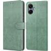 Leacckl Cover per Samsung Galaxy A06, Custodia a portafoglio in Pelle PU Premium [Magnetica a Scatto] [Funzione Stand], Verde