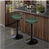 STOOLINK Set di 2 Sgabello da Cucina, Sgabelli da Bar Regolabile in Altezza Sgabelli Cucina Cuoio in Microfibra, Sgabelli Alto con Poggiapiedi, Sgabelli Bar Girevole a 360°-Verde