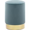 SKM Sgabello Azzurro e Oro in Velluto