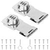 EXLECO 2X Chiavistello Armadietto con Serratura Combinazione Chiusura Hasp Inox Chiavistello con Lucchetto Catenaccio Porte Lucchetto con Chiusura Trappola con Serratura per Armadio Cassetto Silber