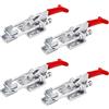 SHENRUZENG 4 Pezzi Chiusura a Leva Regolabile in Metallo, Morsetto a Levetta Grandi GH-431 318 kg/701 lb Morsetti a Ginocchiera Chiavistello con Fibbia Chiusure a Leva Blocco a Leva per Porta Armadietto Scatola