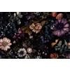 ReWallpaper Carta Parati Adesiva Muro Fiori Rosa 44.5cm×7m Nera Carta Adesiva per Mobili Fantasia Vintage Carta Da Parati per Bagno Camera Da Letto Rotolo Pellicola Adesiva Cucina Nero