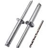 SKIR'CO (80 pz) Rivetti ciechi in acciaio zincato 6,0 x 30 mm, mandrino in acciaio, rivetti a strappo, testa a cupola, rivetti DIN 7337, punta per trapano inclusa