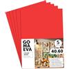 m-office Fogli di Gomma Eva Colorata, Gomma Crepla per Scrapbooking, Scuola, Cartoncini Creativi, Lavoretti, Torte Scenografiche, Scuola o Progetti Artistici 40x60cm (Rosso, 5 uds)