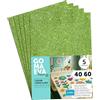 m-office Fogli di Gomma Eva Colorata Glitterata, Gomma Crepla per Scrapbooking, Scuola, Cartoncini Creativi, Lavoretti, Torte Scenografiche, Scuola o Progetti Artistici 40x60cm m-office (Verde chiaro, 5uds)