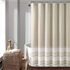 Lush Decor Nantucket - Tenda da doccia in cotone tinto con nappe, 183 x 183 cm, colore: tortora