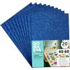 m-office Fogli di Gomma Eva Colorata Glitterata, Gomma Crepla per Scrapbooking, Scuola, Cartoncini Creativi, Lavoretti, Torte Scenografiche, Scuola o Progetti Artistici 40x60cm (Blu scuro, 20uds)